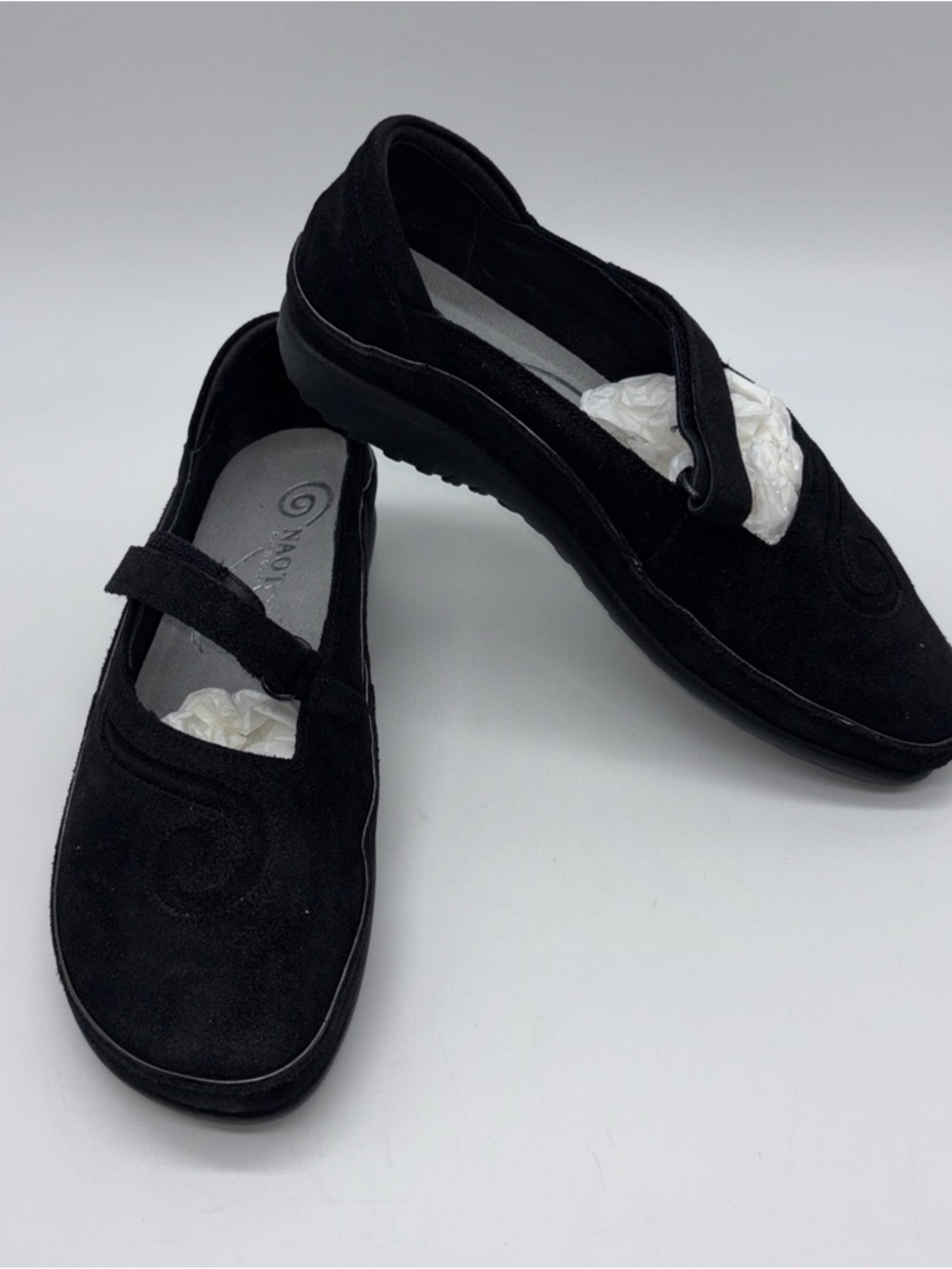 Naot Women's Matai Black Madras Leather Suede Shoes, Size EU37, US6